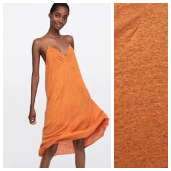 orange strappy dress